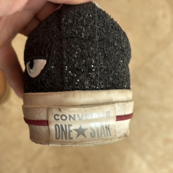 Converse/Chiara Ferragni black glitter sneakers Size 9. Preowned - Picture 7 of 8